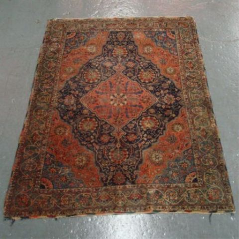 Appraisal: Antique Persian Throw Rug From a Scarsdale NY home Dimensions