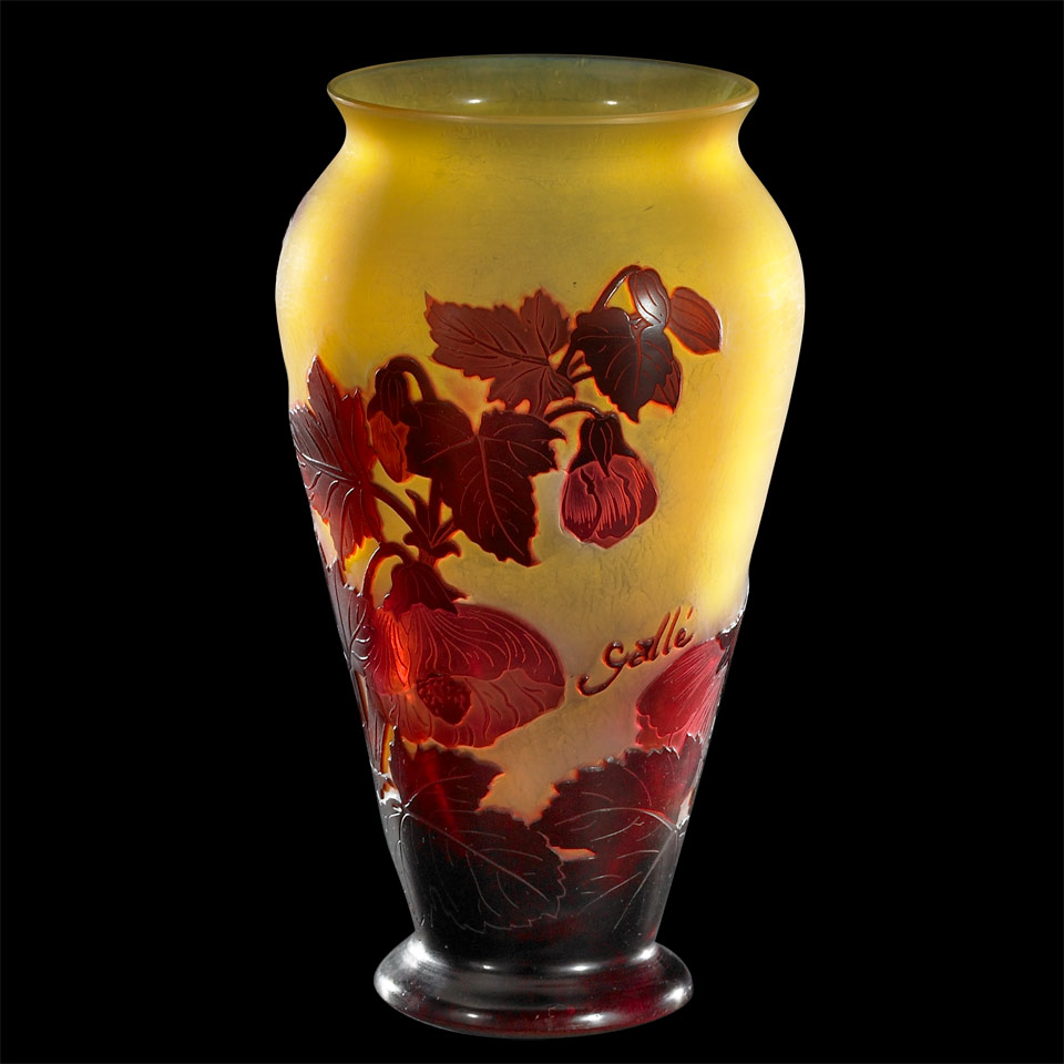 Appraisal: Gall Cameo Glass Vase c cameo signature Gall height cm