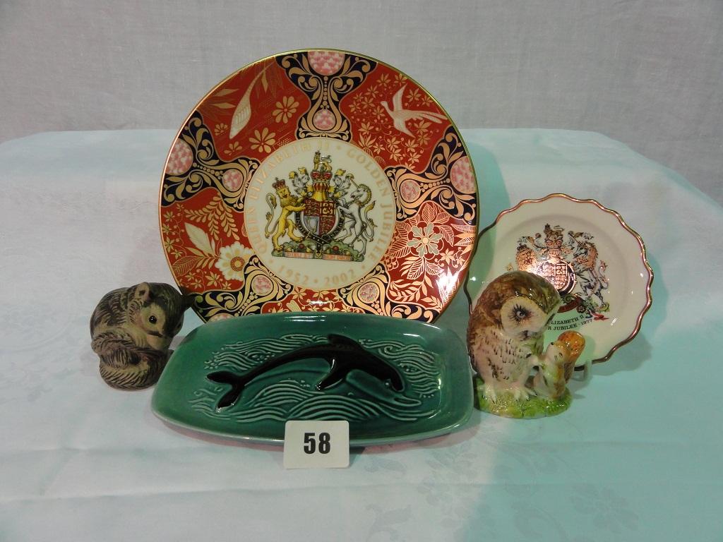 Appraisal: A boxed Royal Worcester plate commemorating the Golden Jubilee with