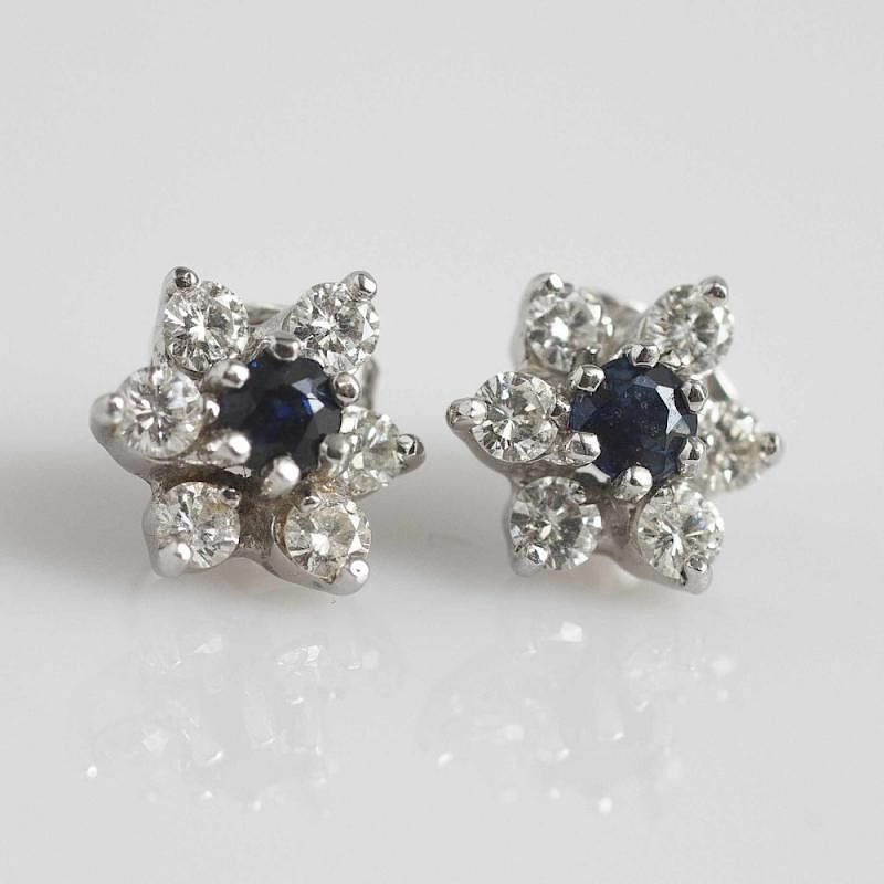 Appraisal: Sapphire Diamond k Earrings k sapphire diamond earrings with pt