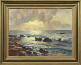 Appraisal: Reinhardt Open Sea th c oil on canvas sig Reinhardt