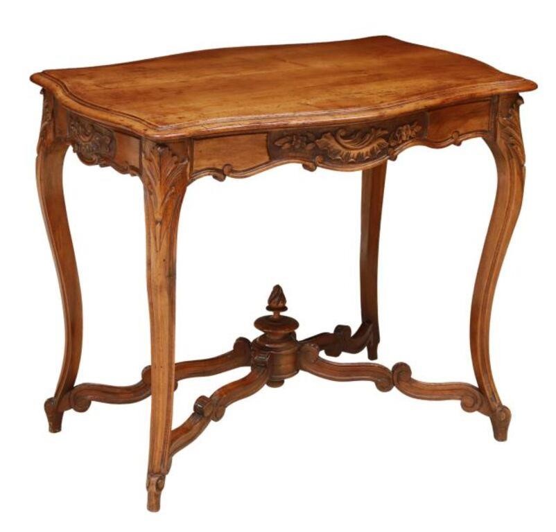 Appraisal: French Louis XV style walnut salon table early th c