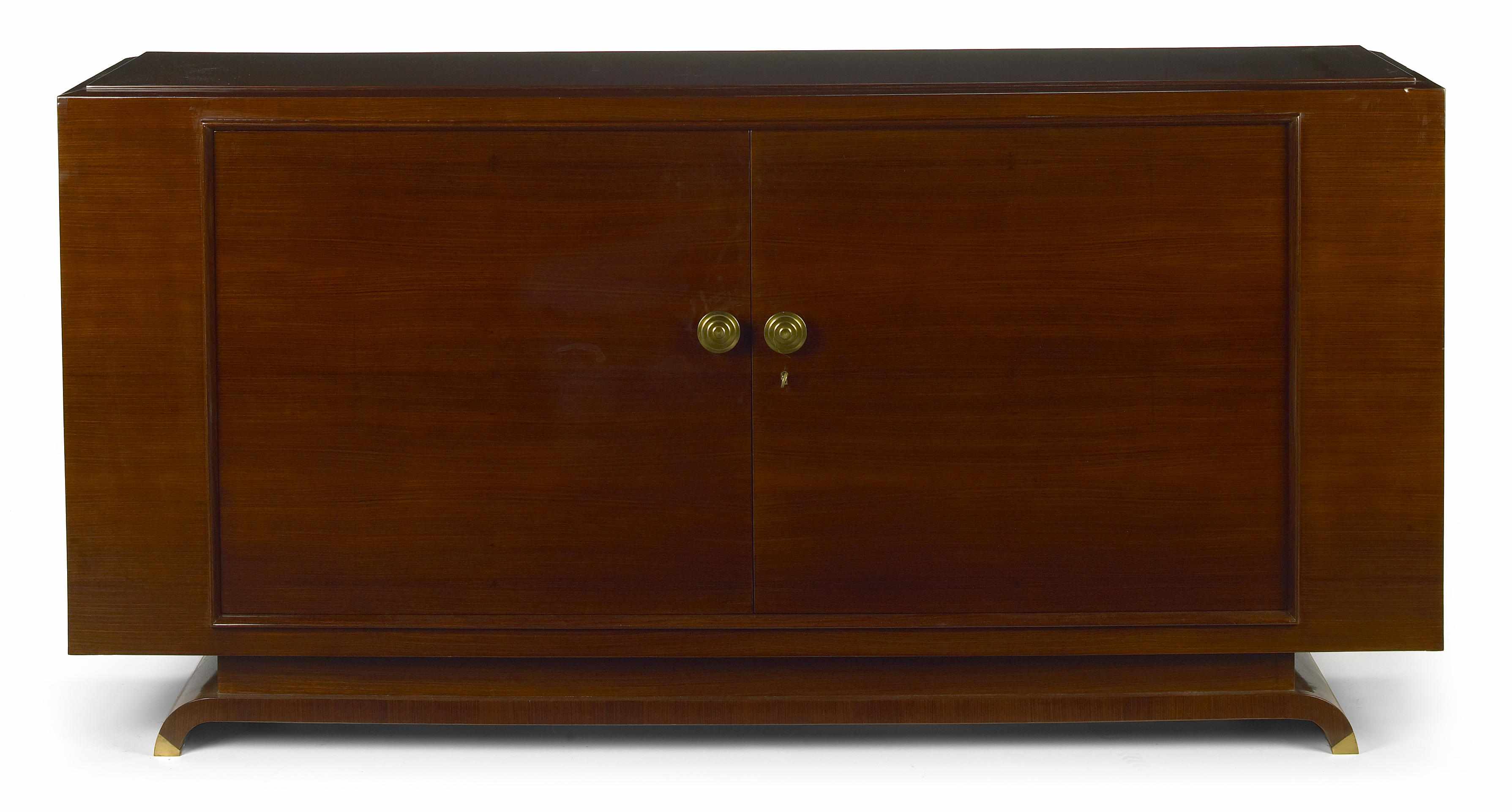 Appraisal: A Jules Leleu gilt bronze mounted rosewood buffet circa height