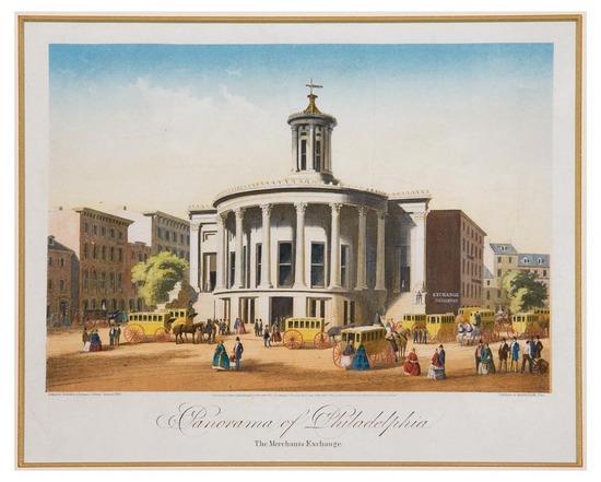 Appraisal: COLLINS AUTENRIETH Panorama of Philadelphia The Merchants Exchange Philadelphia Schnabel