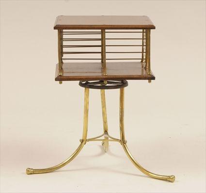 Appraisal: English Oak and Brass Revolving Bookstand x x in