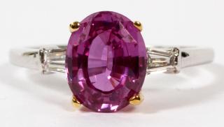 Appraisal: OVAL CT NATURAL PINK SAPPHIRE RING OVAL CT NATURAL PINK