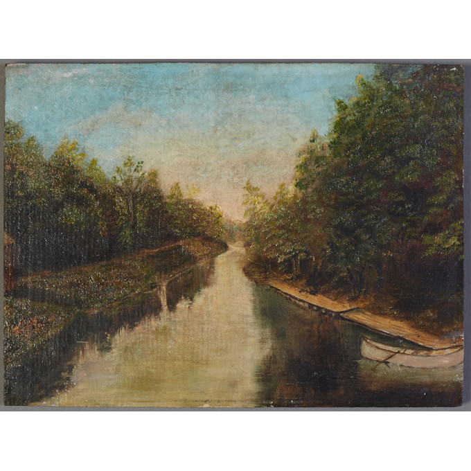 Appraisal: Louisiana School Bayou Landscape th c oil on board unsigned