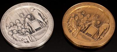 Appraisal: A United States of America Constitution Bicentennial silver and bronze