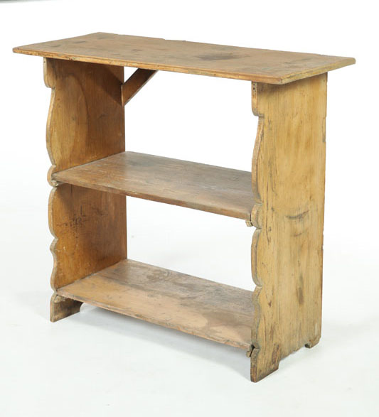 Appraisal: BUCKET BENCH Probably Pennsylvania th century pine Mortised construction three