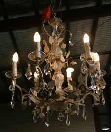 Appraisal: A six light French floral chandelier