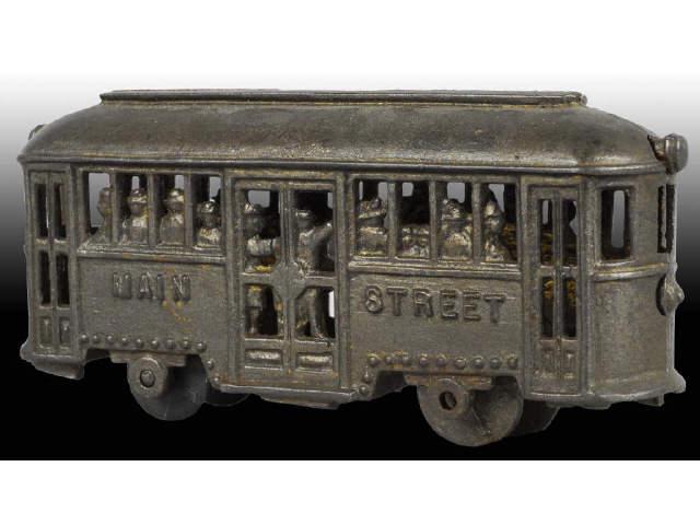 Appraisal: Cast Iron Main Street Trolley Still Bank Description Version with