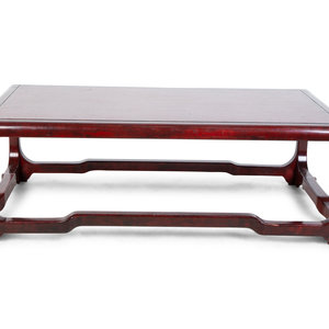 Appraisal: A Karl Springer Chinese Cube Red Lacquer Coffee Table TH