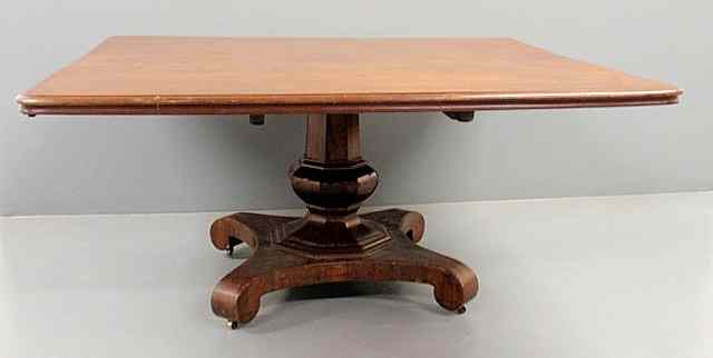 Appraisal: English mahogany breakfast table th c with a large rectangular