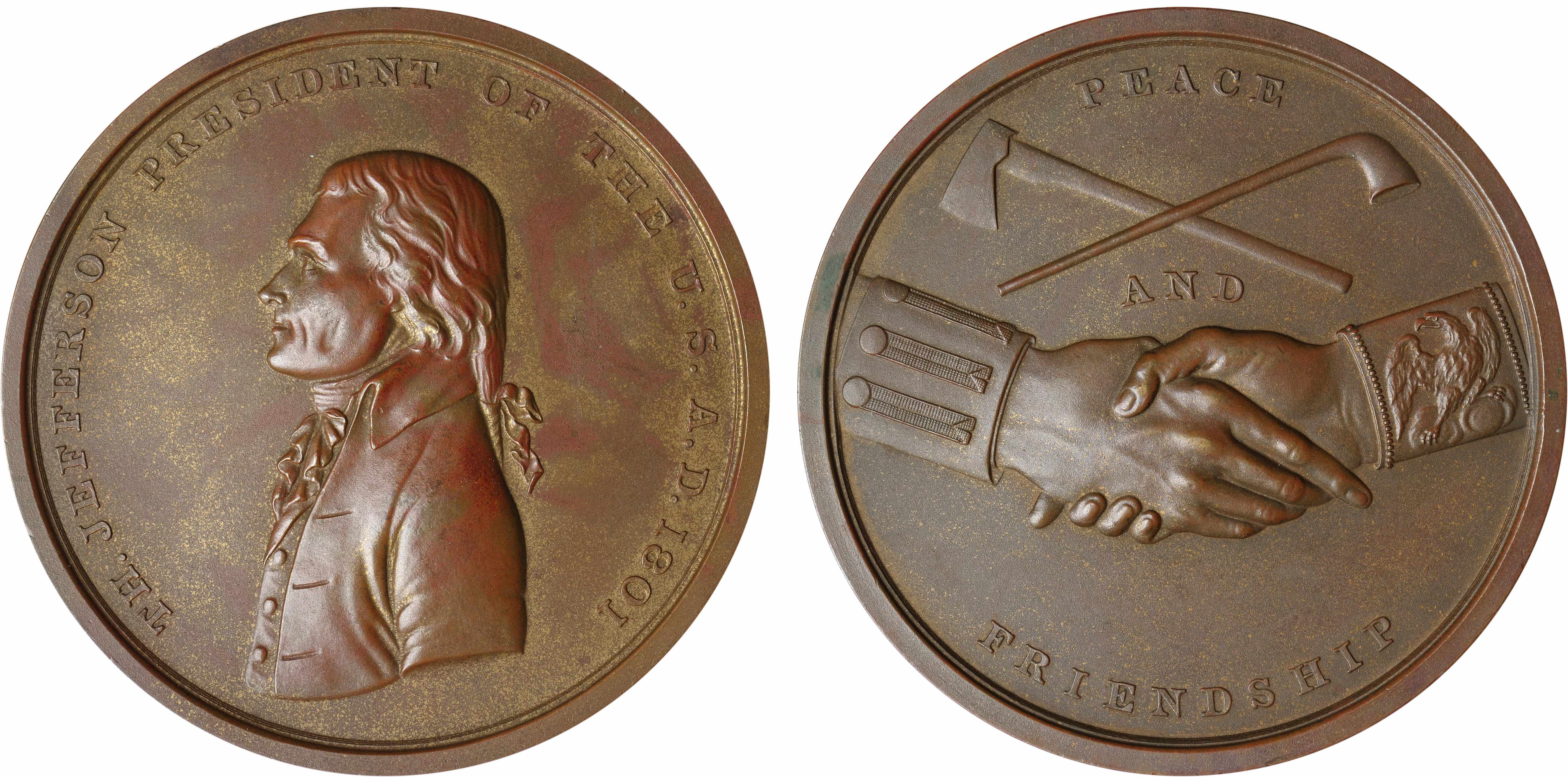 Appraisal: Thomas Jefferson Indian Peace Medal in Bronze grams mm Julian