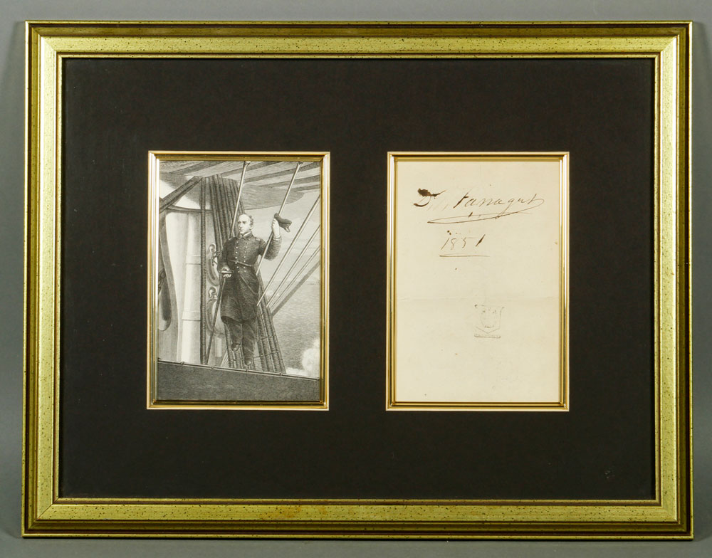 Appraisal: - Signature of Admiral Farragut Signature of Admiral Farragut dated