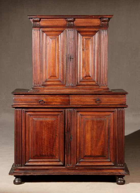 Appraisal: Italian Baroque Style Walnut Cupboard Composed of th Century Elements