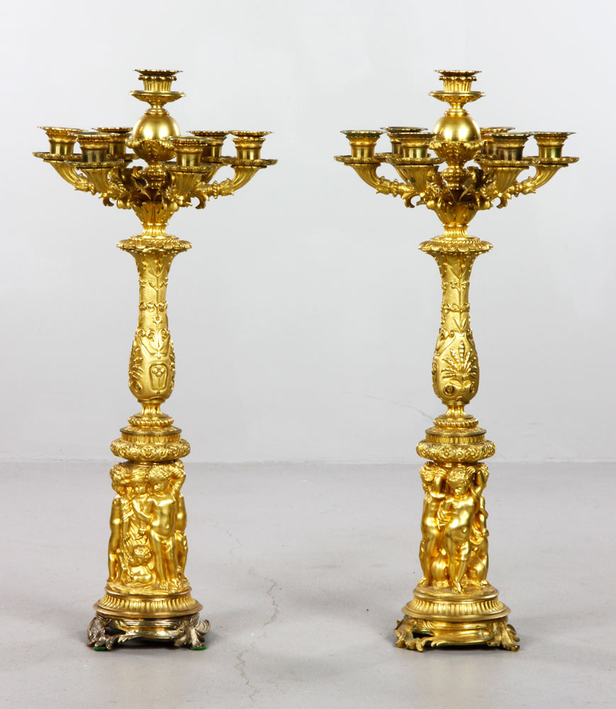 Appraisal: - Pr th C French Candlesticks Pair of th century