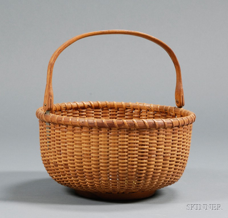 Appraisal: Nantucket Basket probably early to mid- th century round form