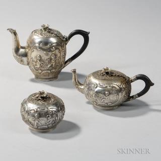 Appraisal: Three-pieces of Continental Silver Tableware probably Hanau late th early