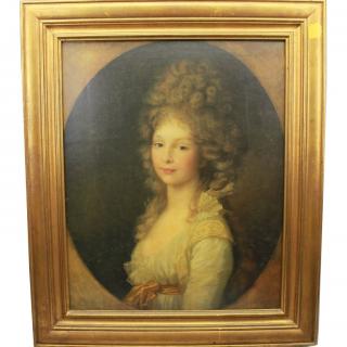 Appraisal: th C Framed Print of a European Woman th C