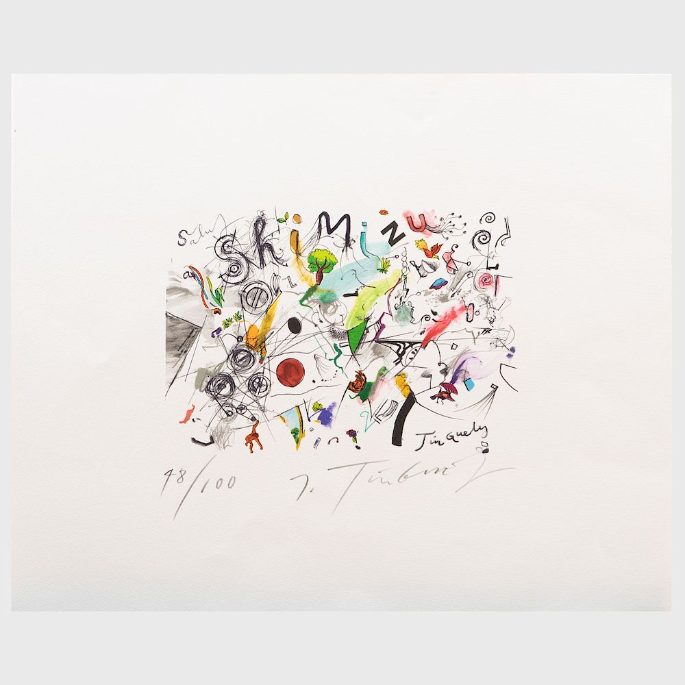 Appraisal: Jean Tinguely - Homage to Shimizu from Marginalia Portfolio Lithograph