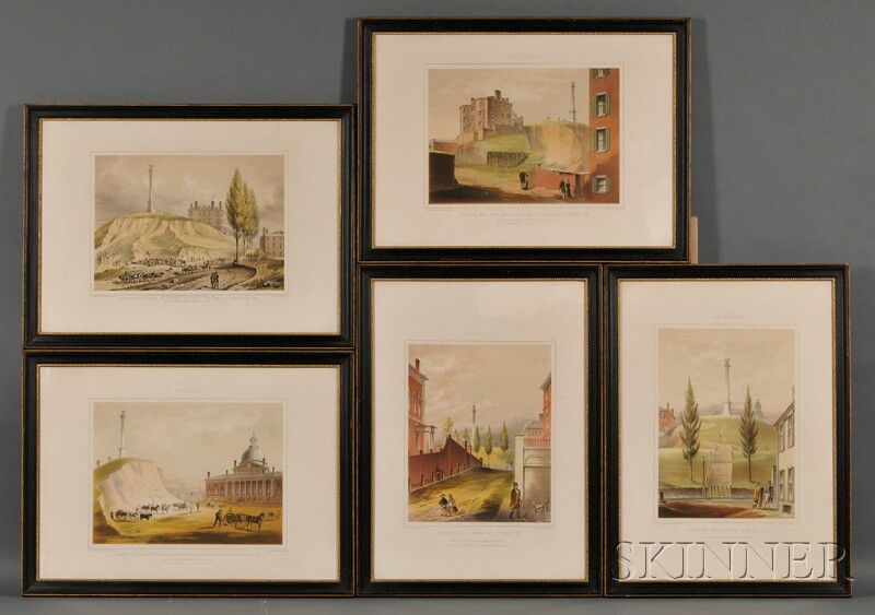 Appraisal: J H Buffords lithographer Boston th Century Lot of Five