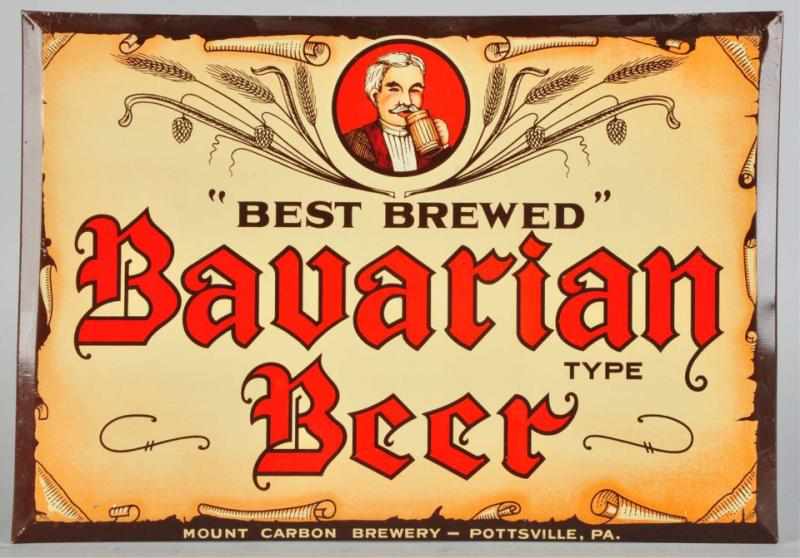 Appraisal: Tin Bavarian Beer Sign Circa s to s Produced by