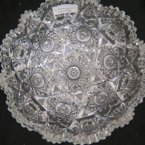 Appraisal: Cut Glass Bowl brilliant period blown-out hobstars diamond point cane