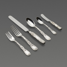 Appraisal: Charles Grosjean for Tiffany Co CHRYSANTHEMUM FLATWARE SERVICE USA -