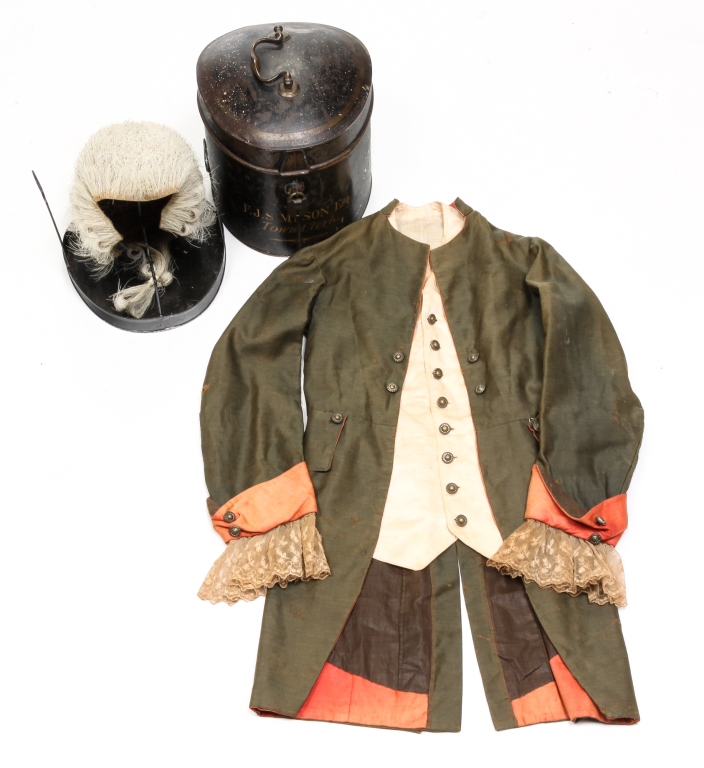 Appraisal: HORSEHAIR WIG AND CHILD'S COSTUME English nd half th century