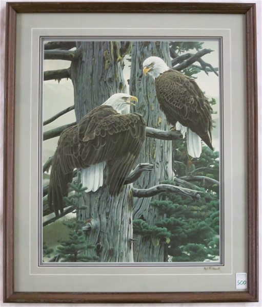 Appraisal: ROD FREDERICK OFF-SET LITHOGRAPH Oregon born The Nesting Call bald