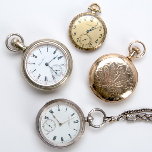 Appraisal: Four pocket watches ca - American Watch Co size key