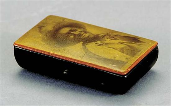 Appraisal: African American match box late th centurydiminutive rectangular hinged top