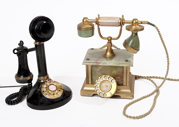 Appraisal: Two Phones Two working rotary dial phones one French and