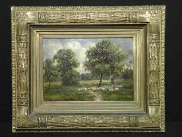 Appraisal: Henry Harold Vickers oil on masonite painting of a pastoral