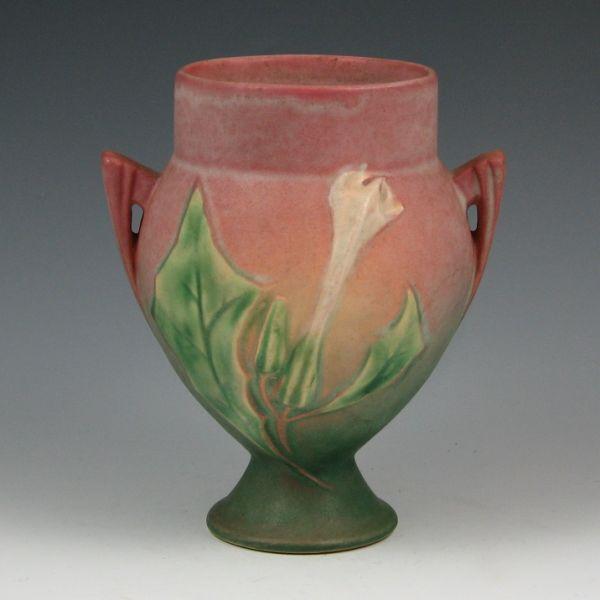 Appraisal: Roseville Thornapple vase in pink and green Marked Roseville -