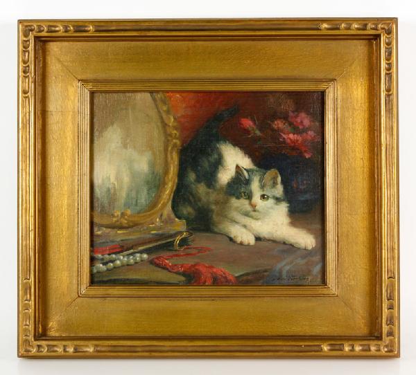 Appraisal: - Voinbien Cat Portrait O C Henri Voinbien cat portrait