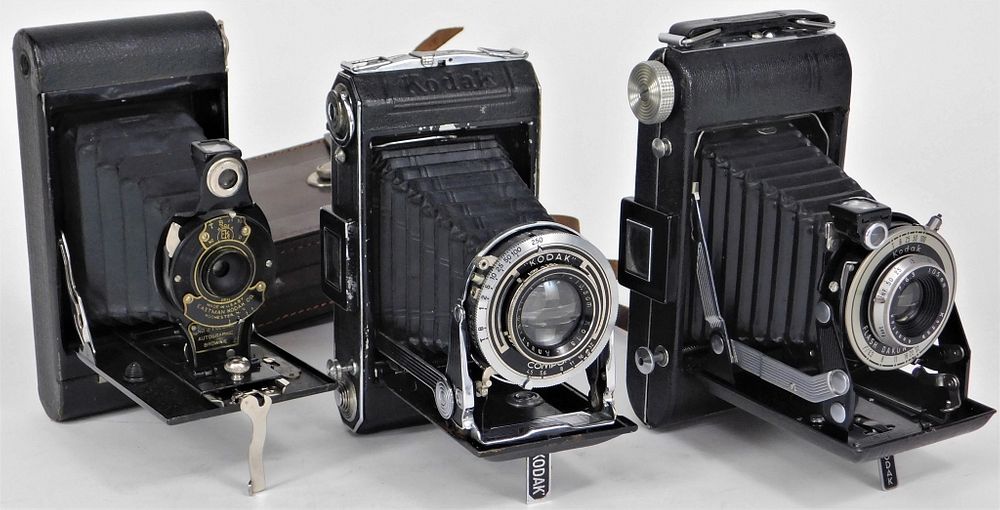 Appraisal: Lot of Kodak Folding Cameras Lot of Kodak folding cameras