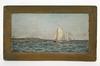 Appraisal: OIL ON CHAMFERED PANEL - Maritime Scene by Prosper Louis