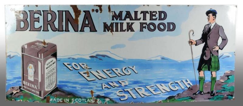 Appraisal: Porcelain Berina Malted Milk Food Sign Description Scottish Circa Nice