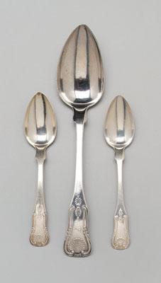 Appraisal: Three pieces Marquand coin flatware Kings style pattern marked quot