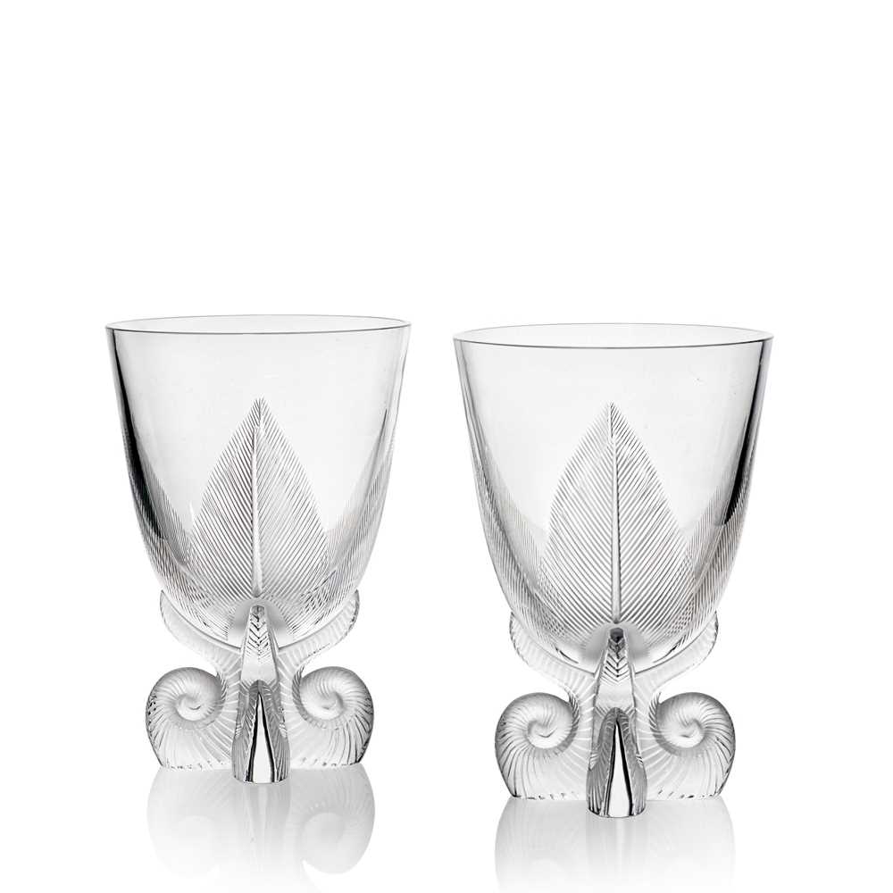 Appraisal: LALIQUE TWO OSMONDE VASES NO designed second half th Centuryclear