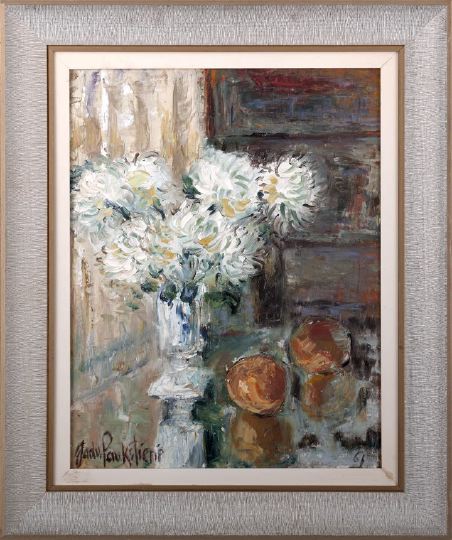 Appraisal: Jadvyga Paukstiene Lithuanian Contemporary Still Life with a Vase of