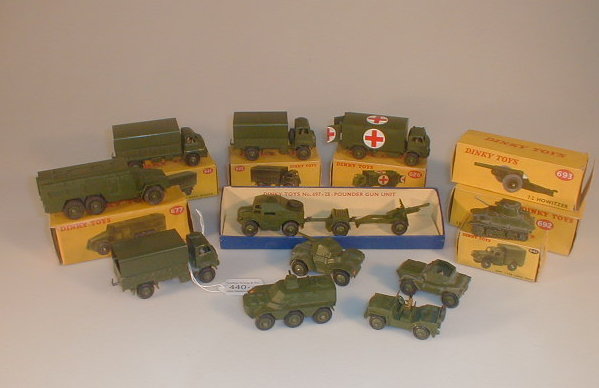 Appraisal: Military Dinky Toys Armoured Car Howitzer Ton Army Wagon Army