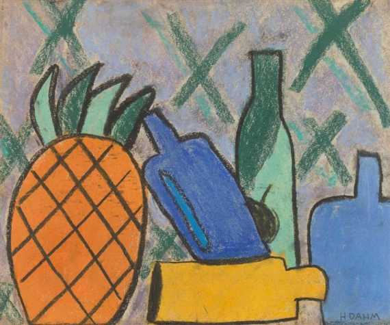 Appraisal: DAHM HELEN Egelshofen - M nnedorf Still life with pineapple