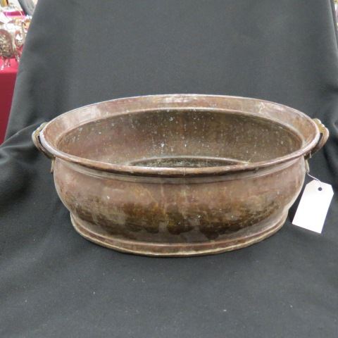 Appraisal: Handmade Copper Oval Pot handled circa