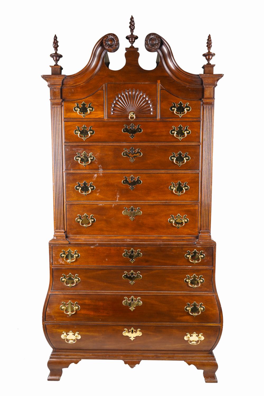 Appraisal: STICKLEY WILLIAMSBURG RESERVE MAHOGANY CHEST-ON-CHEST from the Williamsburg Reserve Collection