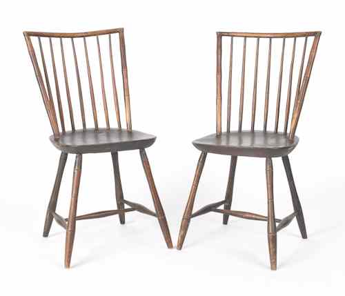 Appraisal: Pair of Pennsylvania Windsor side chairs