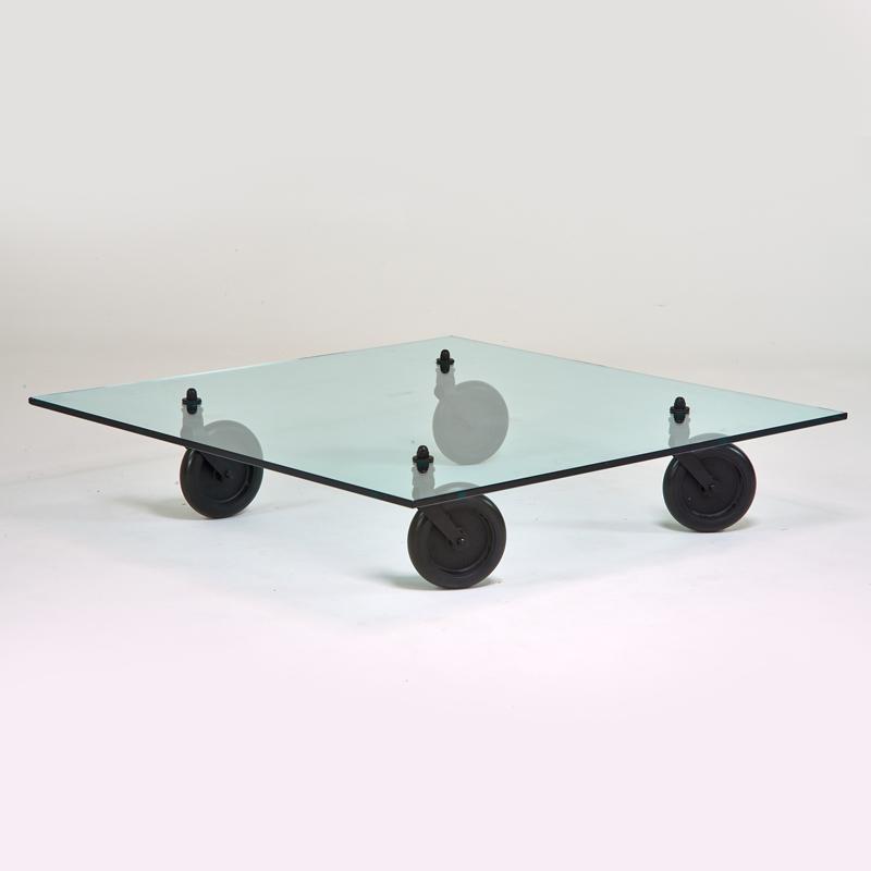 Appraisal: GAE AULENTI FONTANA ARTE Tavolo Con Ruote coffee table Italy