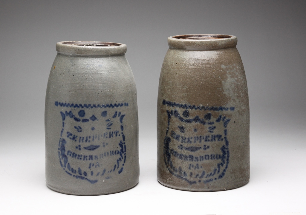 Appraisal: Last quarter th century Near pair with stenciled shield shaped